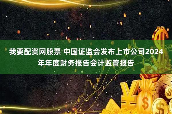 我要配资网股票 中国证监会发布上市公司2024年年度财务报告会计监管报告