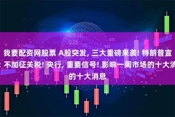 我要配资网股票 A股突发, 三大重磅来袭! 特朗普宣布: 不加征关税! 央行, 重要信号! 影响一周市场的十大消息